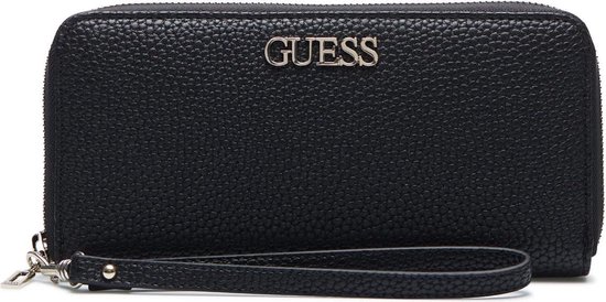 Guess, Alby, Textile Wallet, SLG Large Zip, Black, For Women