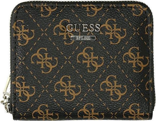 Guess, Kamryn, Textile Wallet, SLG Small Zip, Brown, For Women