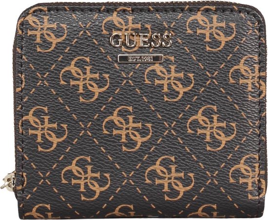 Guess, Camy, Textile Wallet, SLG Small Zip, Brown, For Women