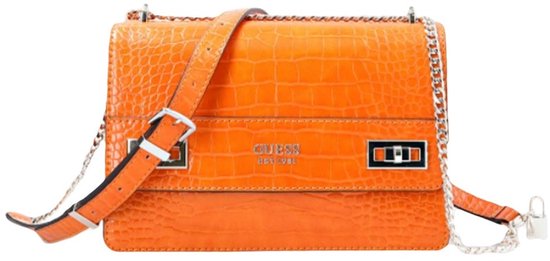 Guess, Katey, Convertible Xbody Flap, Textile Crossbody Bag, Orange, HWCG78 70210, 23.5 x 16 x 7.5 cm, For Women