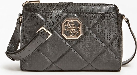 Guess, Dilla, Textile Crossbody Bag, Black, Mini, For Women