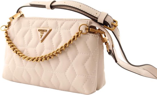 Guess, Elenia, Mini, Textile Crossbody Bag, Stone, QB867772, For Women